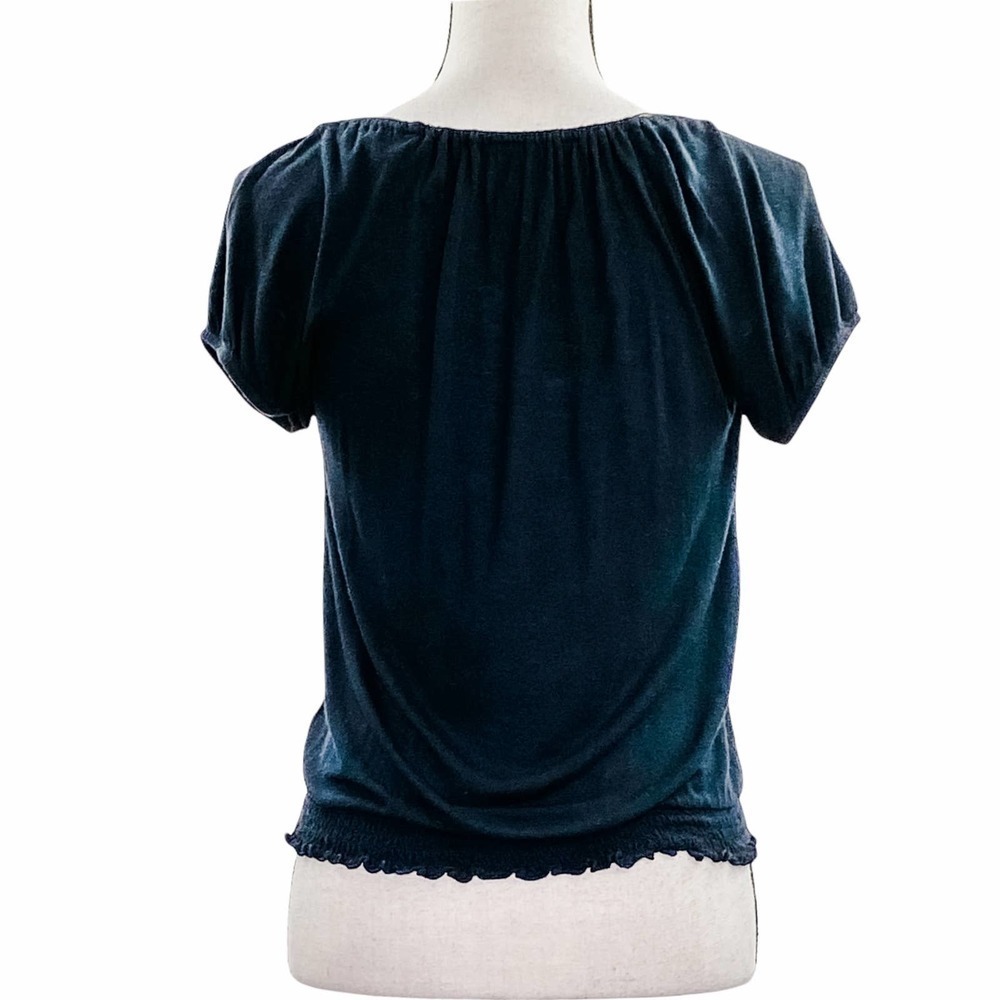 Inc International Concepts Solid Black Short Slee… - image 2